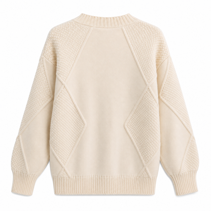 Women's Knitted Button-Up Vest with Long Sleeves
