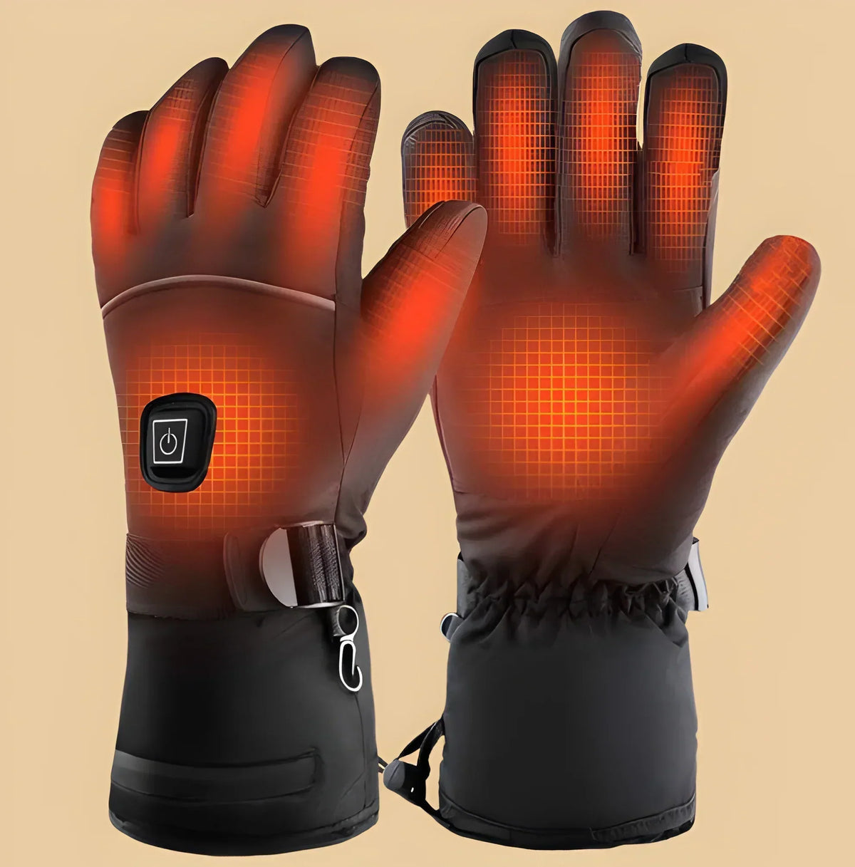 Gants chauffants 3 niveaux de chaleur, batterie 8h, imperméables, hiver outdoor