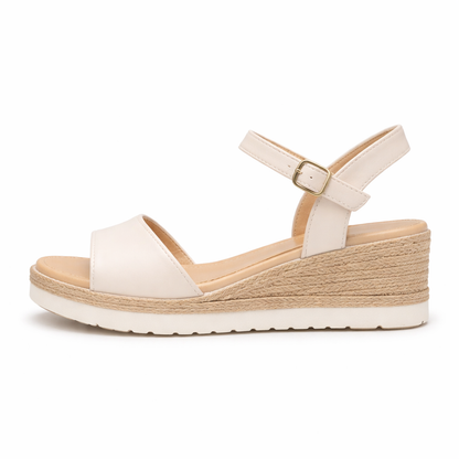 Sandales Compensées Femme | Confort Orthopédique | Boucle Ajustable