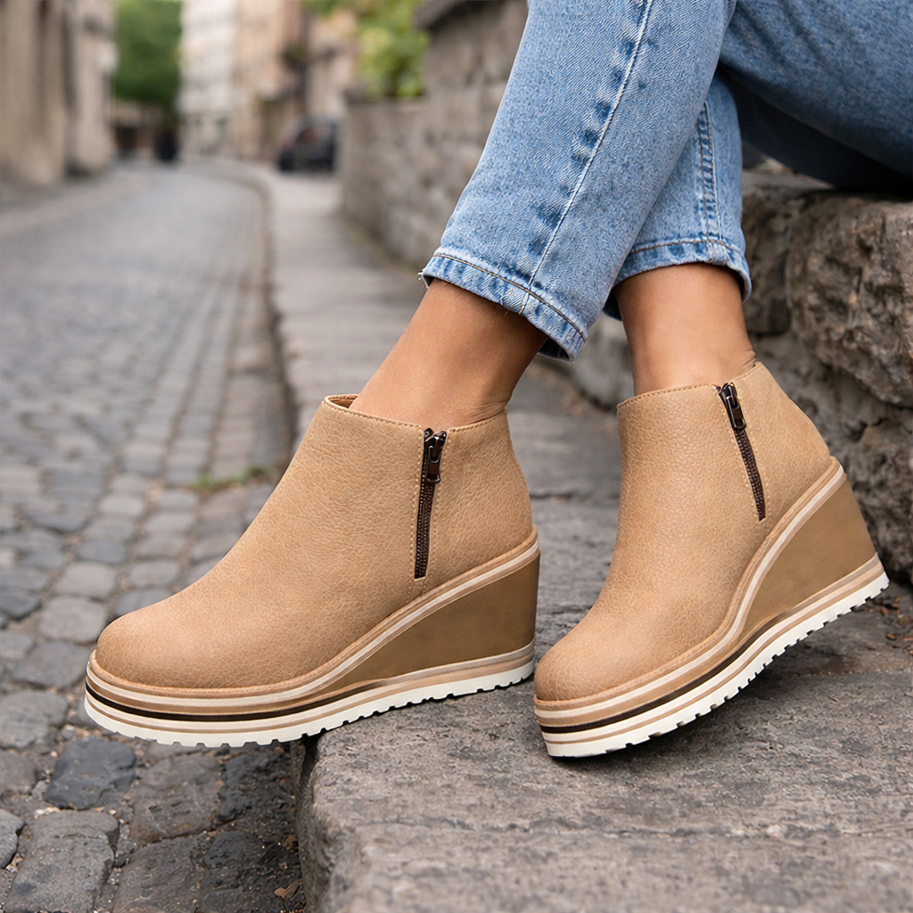 Bottines à Plateforme Compensée pour Femmes | Confort et Soutien Toute la Journée