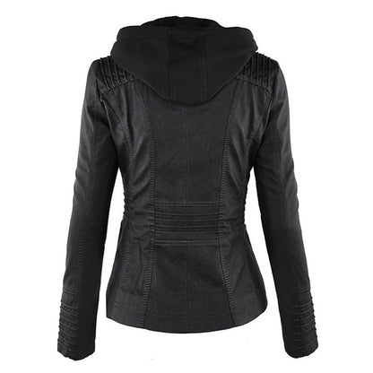 Veste Cuir Femme | Imperméable avec Capuche | Doublure Souple