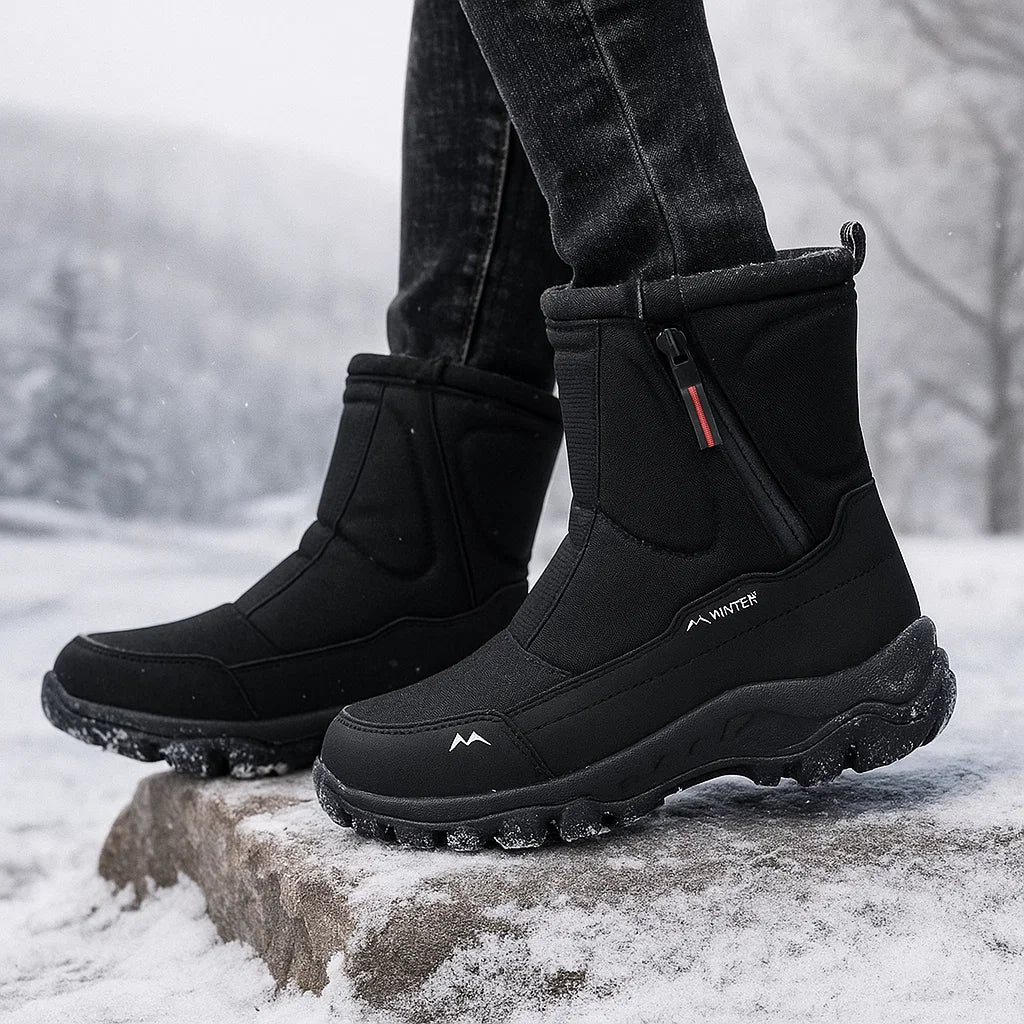 Bottes de Neige Mi-Hautes – Chaudes, Imperméables et Antidérapantes