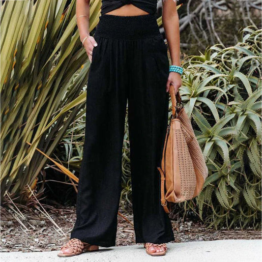 Pantalon lin | Élastique, Respirant, Été