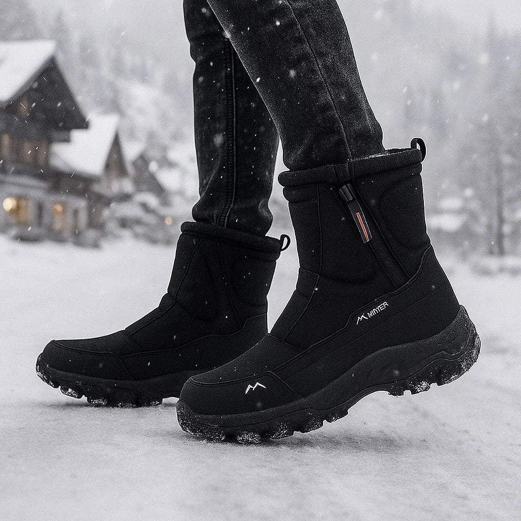 Bottes de Neige Mi-Hautes – Chaudes, Imperméables et Antidérapantes