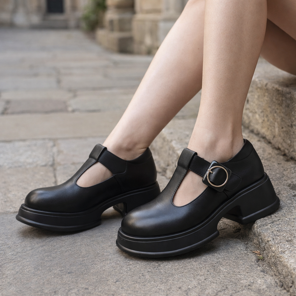 Chaussures Mary Jane pour femmes | Talon bloc plateforme, boucle cuir