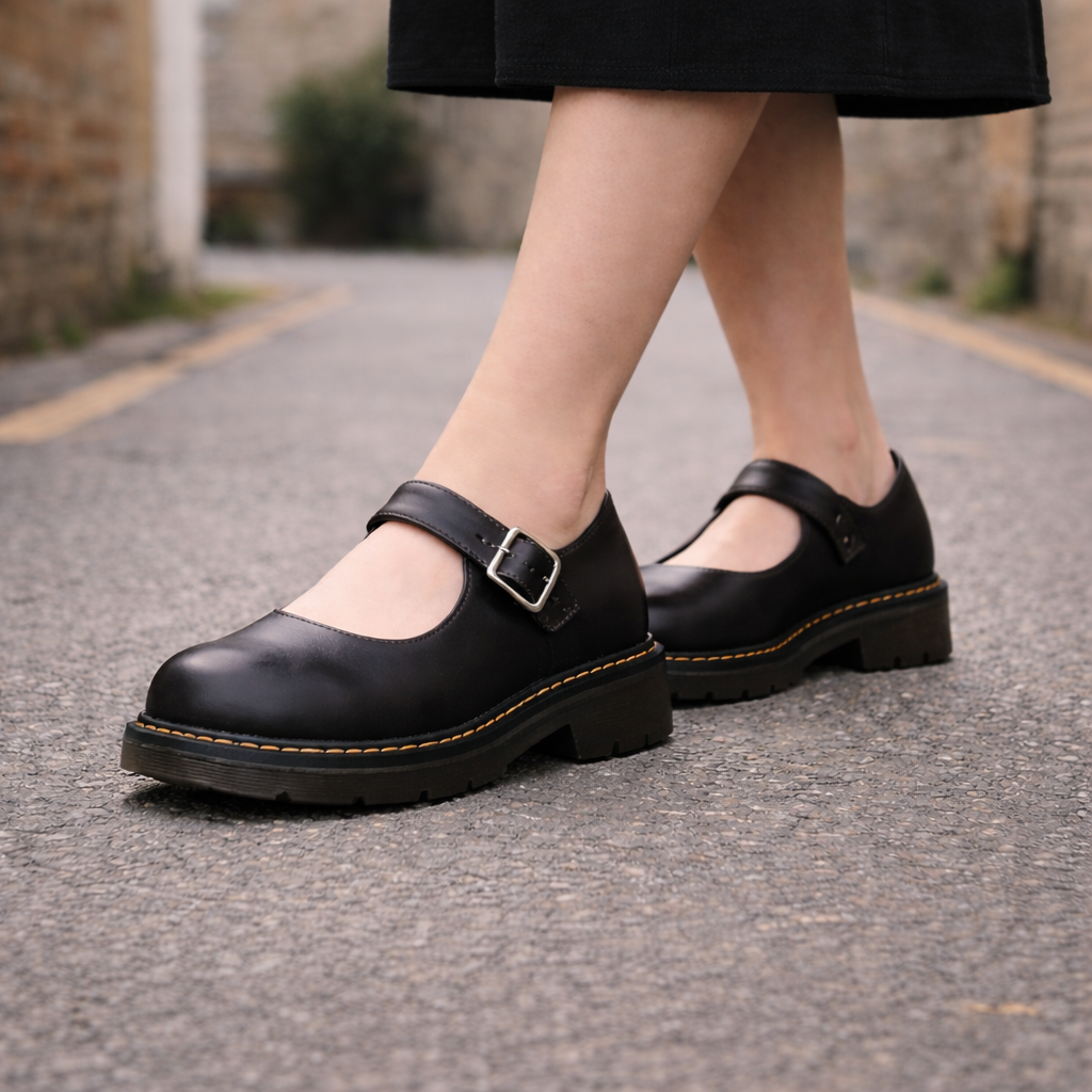 Chaussures Mary Jane pour femmes | Plateforme, semelle épaisse | Lanière à boucle en cuir