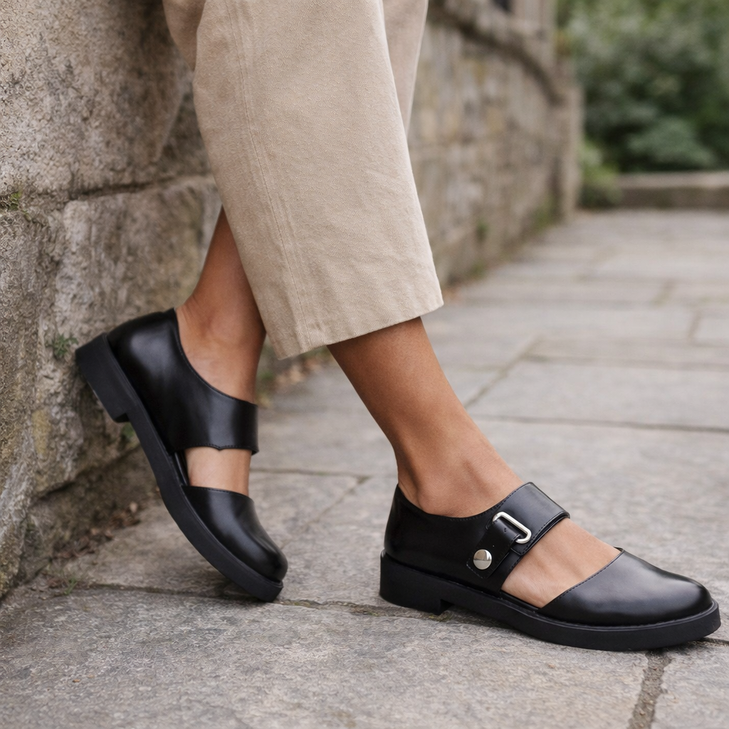 Chaussures Mary Jane pour Femmes | Confort Orthopédique | Noir, Bride