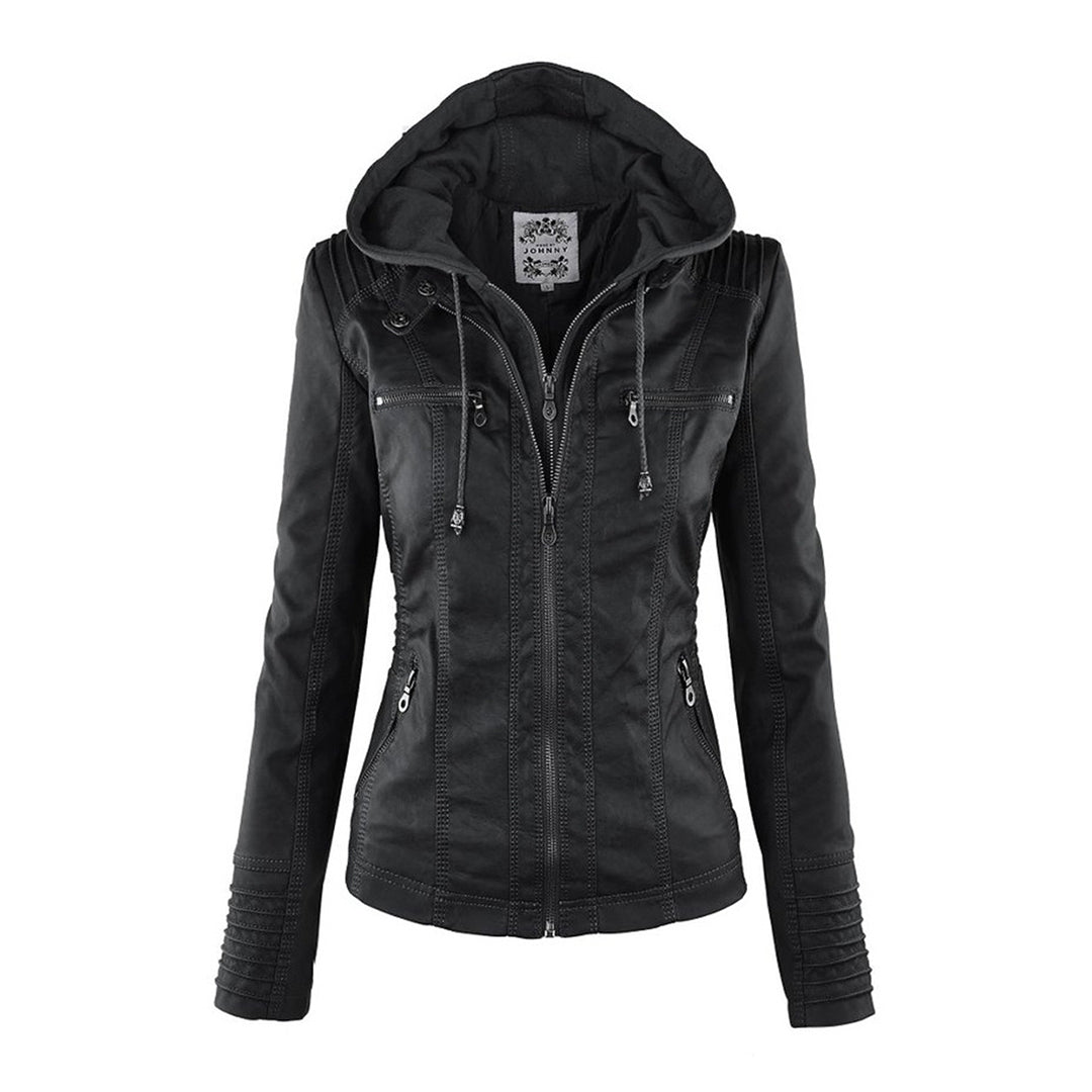 Veste Cuir Femme | Imperméable avec Capuche | Doublure Souple