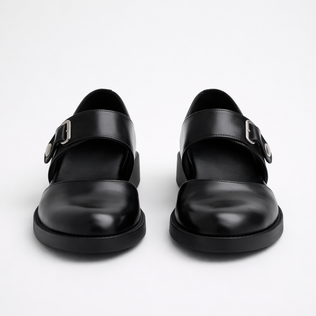 Chaussures Mary Jane pour Femmes | Cuir Noir | Lanière à Boucle, Confort Ajusté