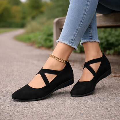 Ballerines Compensées Femme | Soutien Orthopédique, Bout Pointu, Bride Cheville
