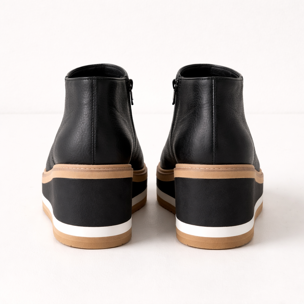 Bottines Femme | Compensée Plateforme | Fermeture Latérale, Cuir Synthétique