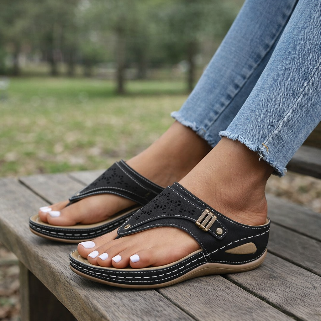 Sandales Orthopédiques Compensées Femme | Support Ergonomique, Design Élégant