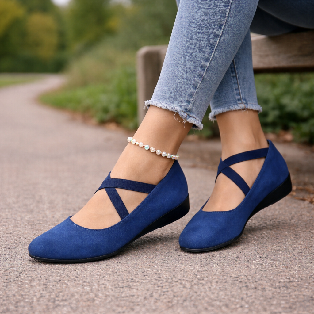 Ballerines Compensées Femme | Soutien Orthopédique, Bout Pointu, Bride Cheville