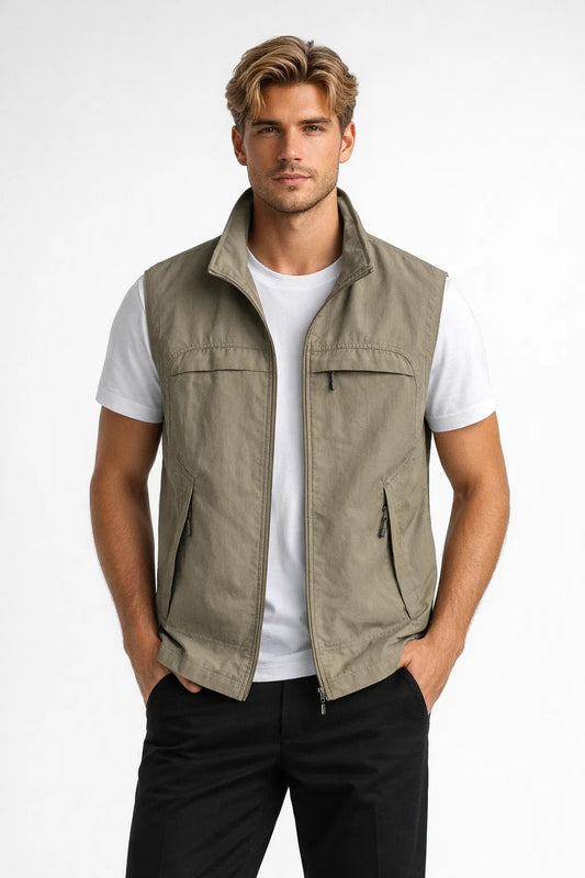 Gilet homme | Col montant, léger | Casual extérieur