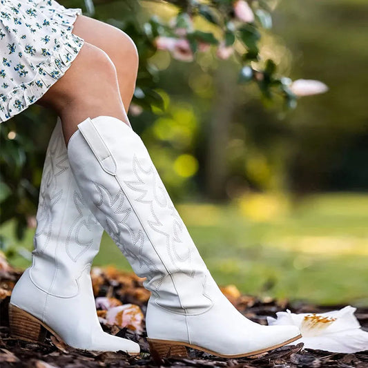 Bottes western bout pointu talon moyen printemps-Chaussures-PARIS FEMME