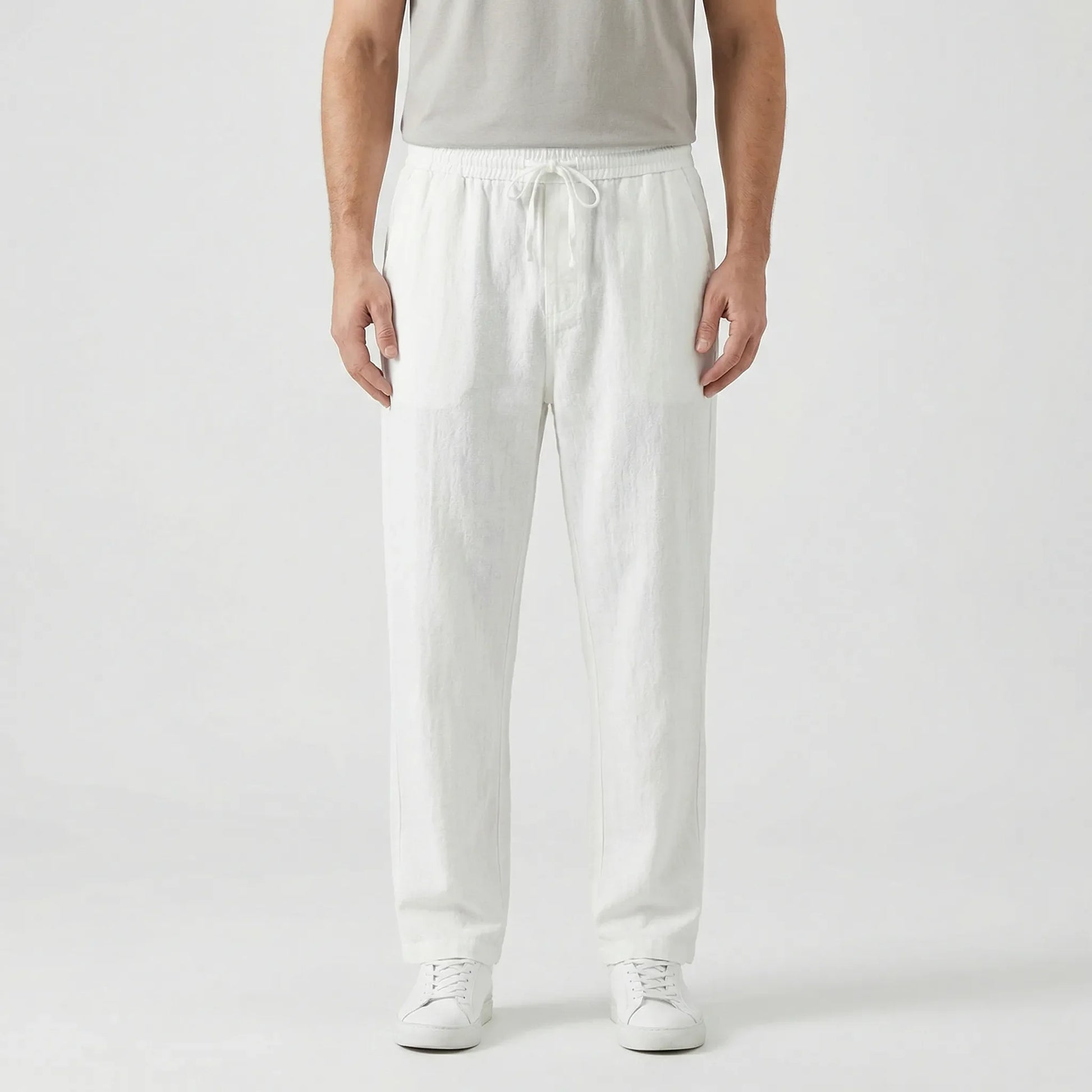 Pantalon lin homme | Taille élastique | Respirant