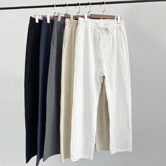 Pantalon lin homme | Taille élastique | Respirant