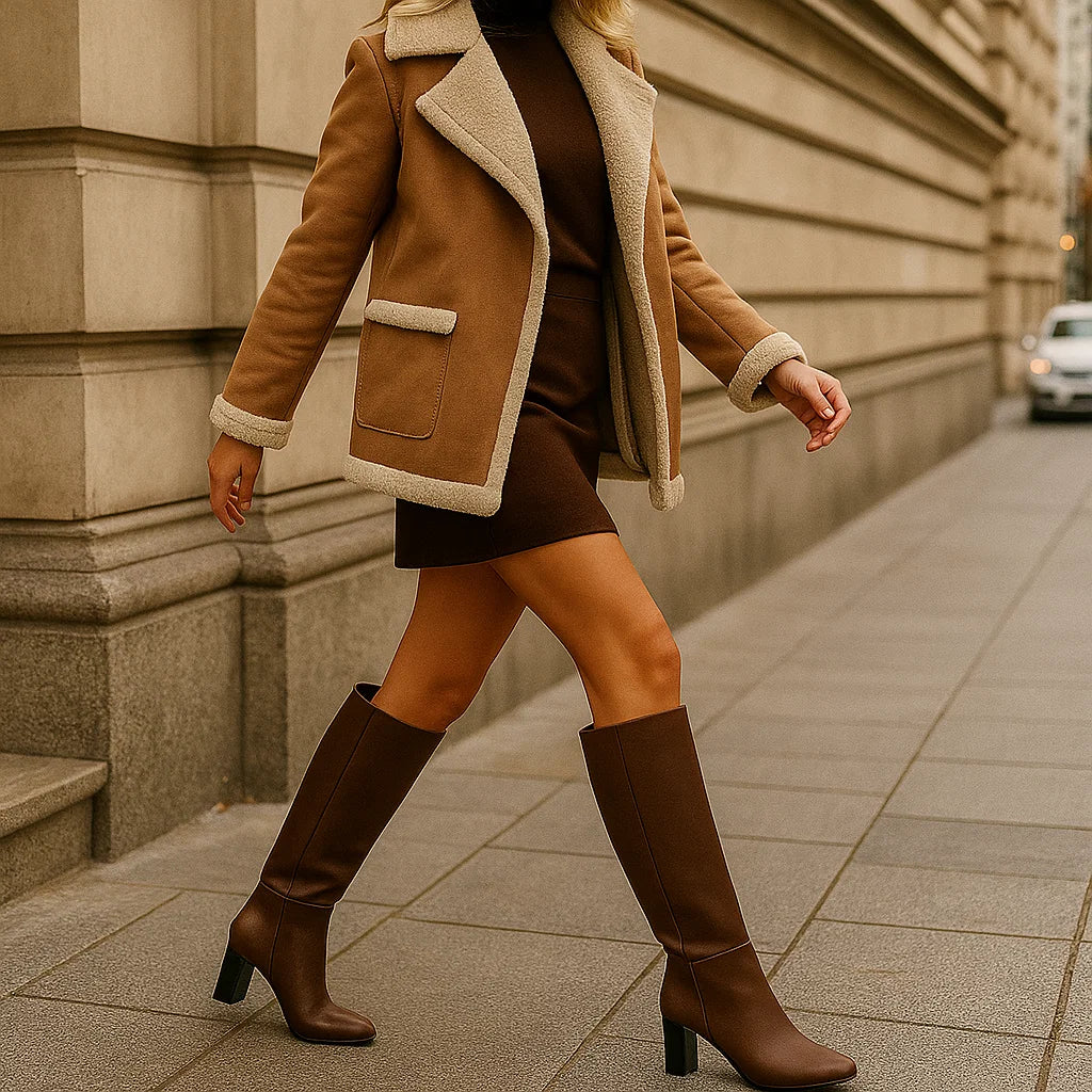 Rita - Bottes Hautes Élégantes à Talon Bloc