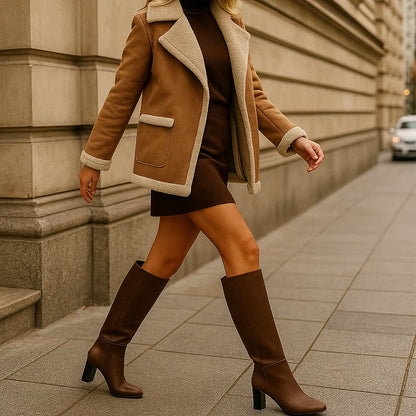 Rita - Bottes Hautes Élégantes à Talon Bloc