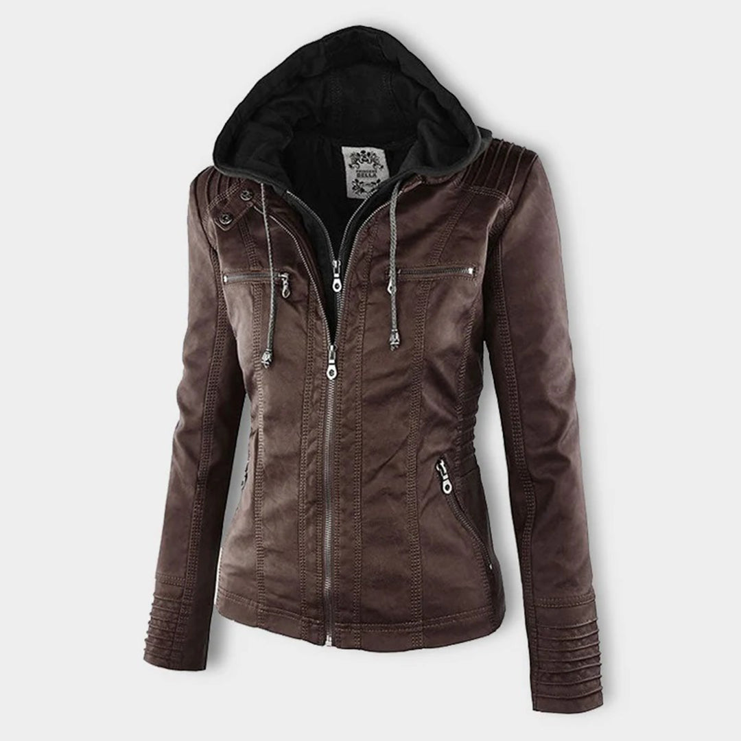 Veste Cuir Femme | Imperméable avec Capuche | Doublure Souple