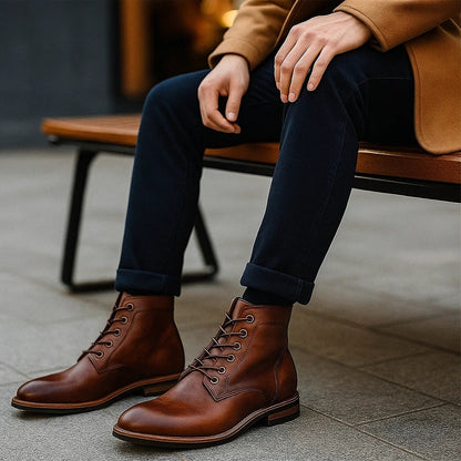 Chaussures orthopédiques homme cuir véritable semelle amortie