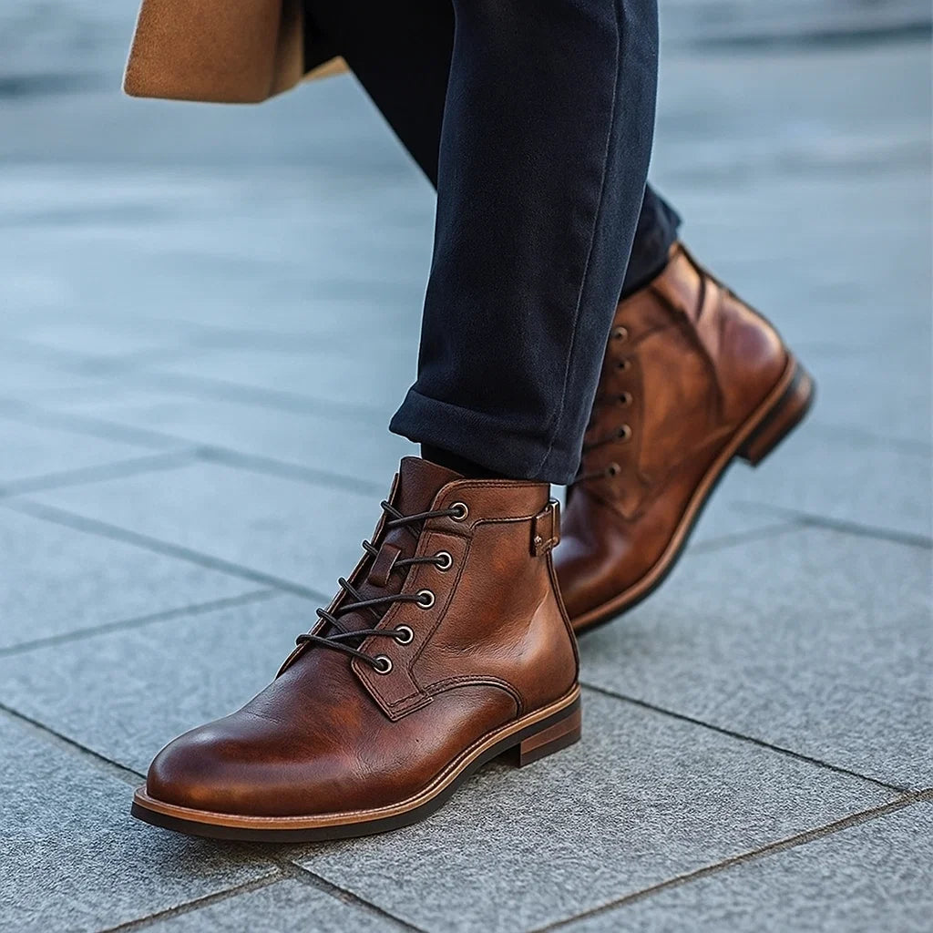 Chaussures orthopédiques homme cuir véritable semelle amortie