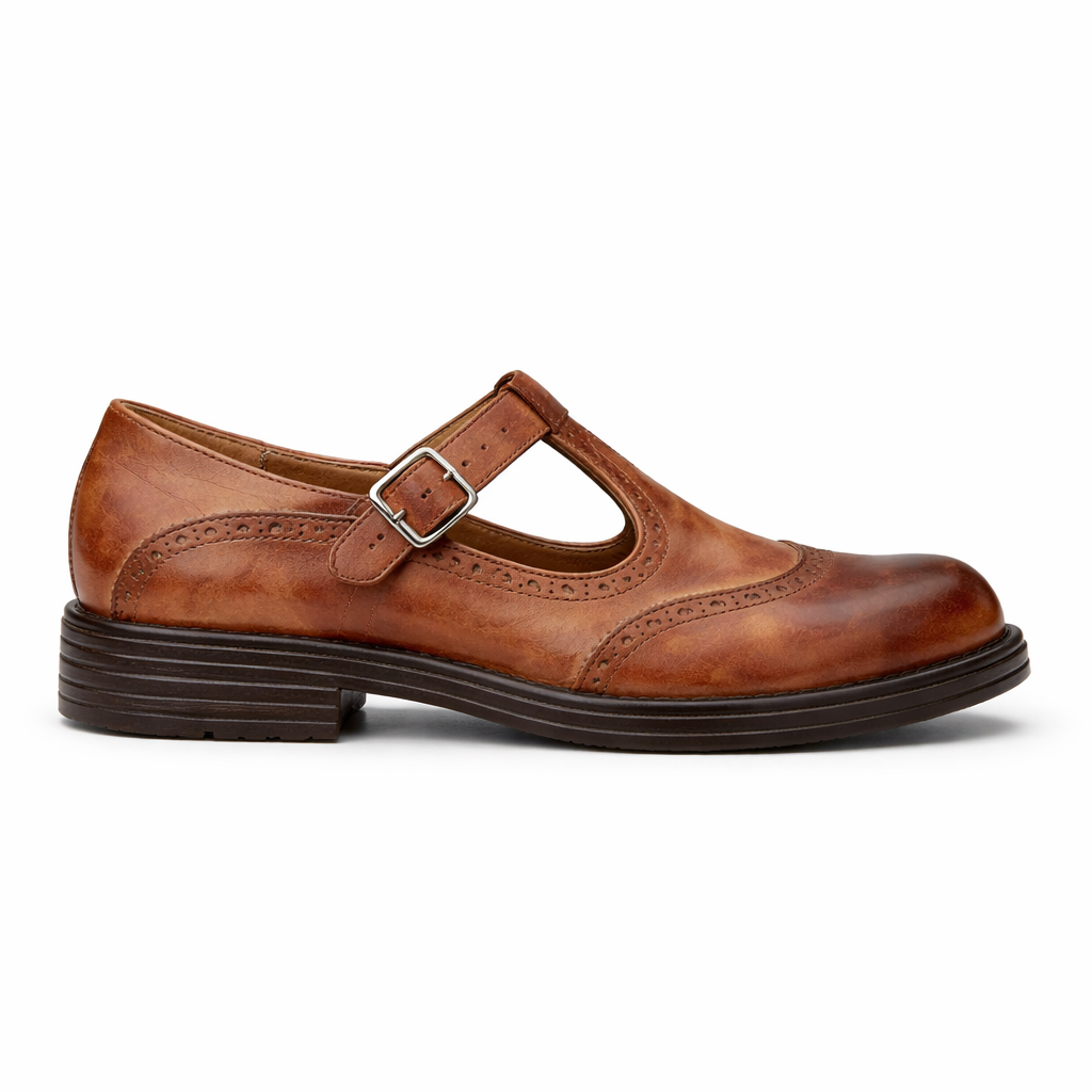 Chaussures Mary Jane pour femmes | Style Brogue en cuir | Ballerines confortables