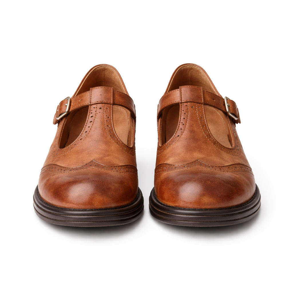Chaussures Mary Jane pour femmes | Style Brogue en cuir | Ballerines confortables