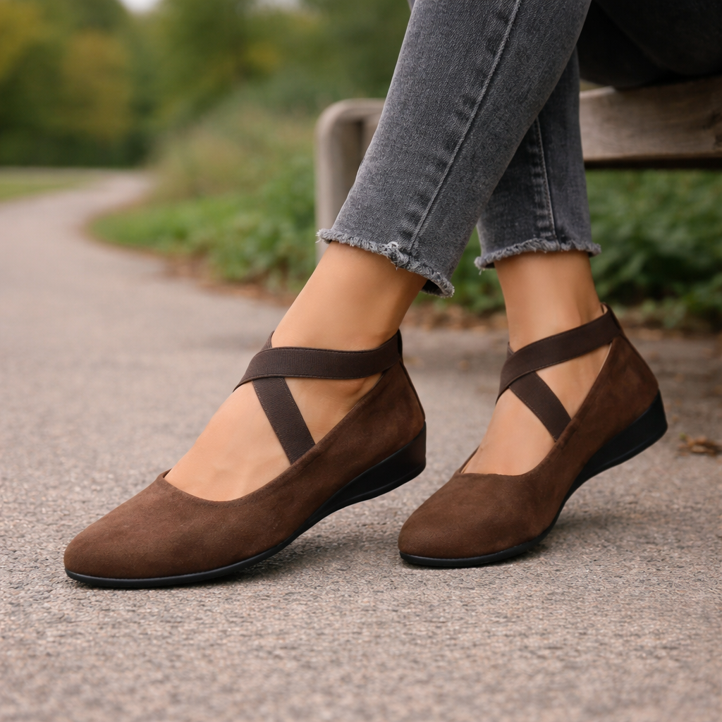 Ballerines Compensées Femme | Soutien Orthopédique, Bout Pointu, Bride Cheville