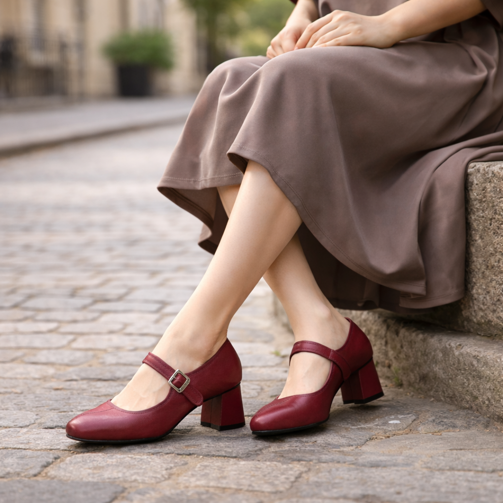 Chaussures Mary Jane pour femmes | Talon bloc, boucle en cuir | Confort ajusté