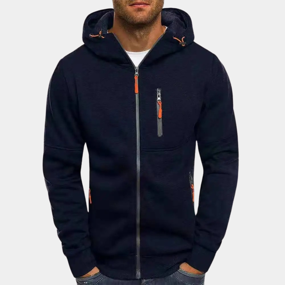 Sweat-shirt homme | Coupe décontractée, fermeture éclair | Confort quotidien