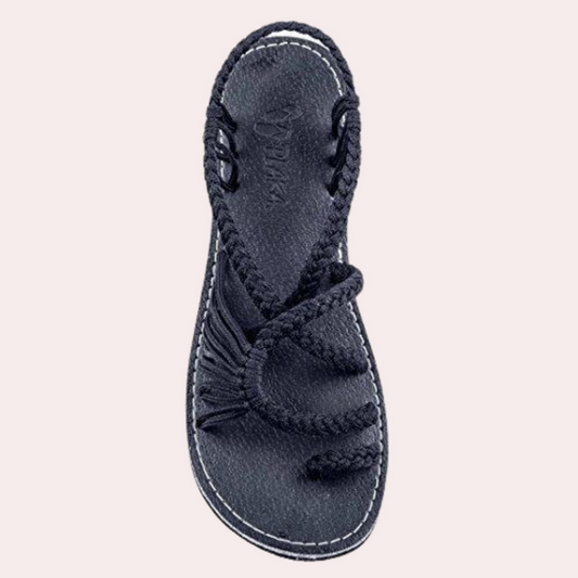 Famela - Sandales nouées tissées chic-Sandales-PARIS FEMME