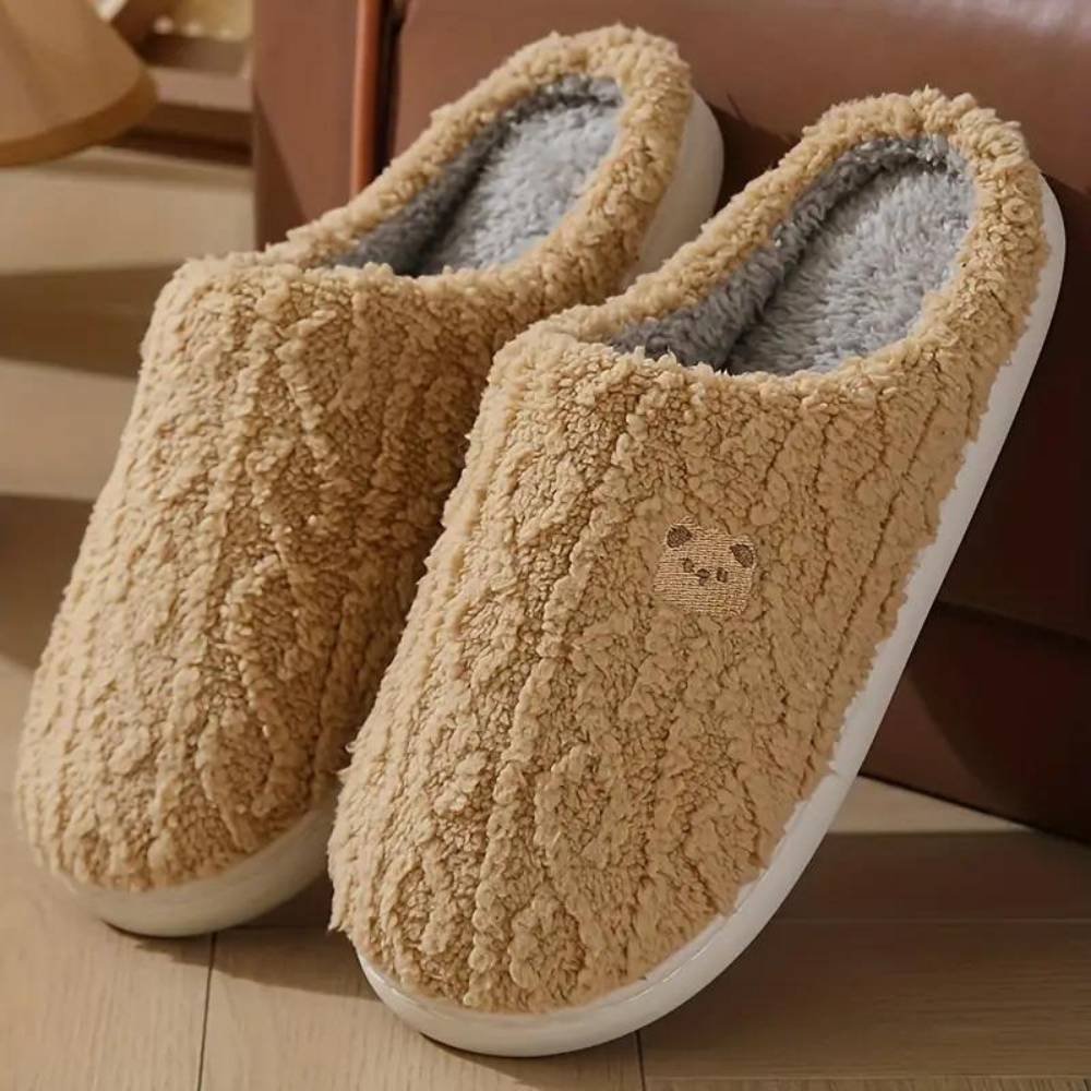 Chaussons femme hiver doublure peluche semelle souple antidérapante