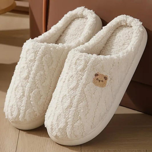 Chaussons femme hiver doublure peluche semelle souple antidérapante