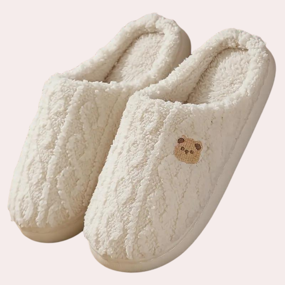 Chaussons femme hiver doublure peluche semelle souple antidérapante