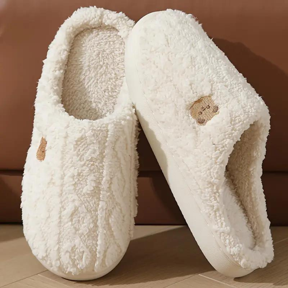 Chaussons femme hiver doublure peluche semelle souple antidérapante