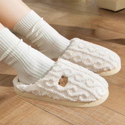 Chaussons femme hiver doublure peluche semelle souple antidérapante