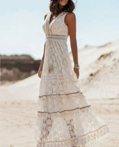Elowynn - Robe de Soirée Élégante - Romantique Boho - Manches Longues