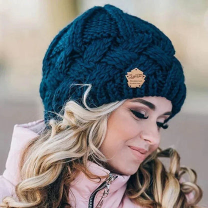 Bonnet tricoté femme laine doux et chaud pour l'hiver
