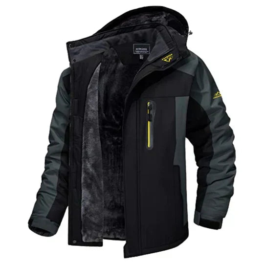 Veste hiver homme imperméable doublure polaire avec capuche réglable