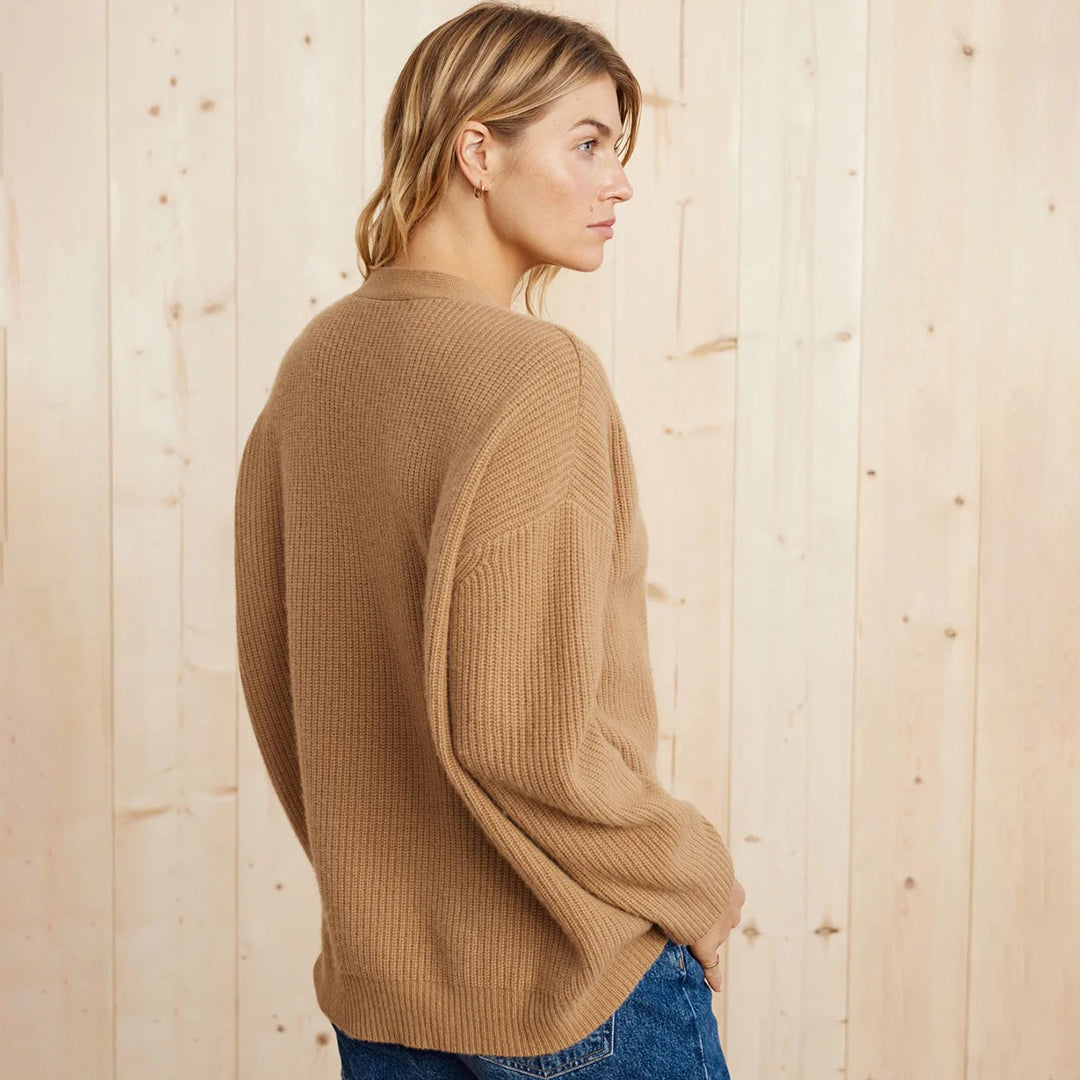 Cardigan femme cachemire oversize coupe ample et fluide