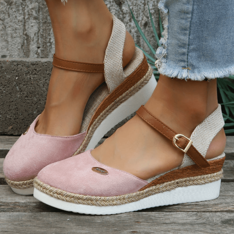 Sandales pour femmes | Compensées, bride à boucle | Style bohémien