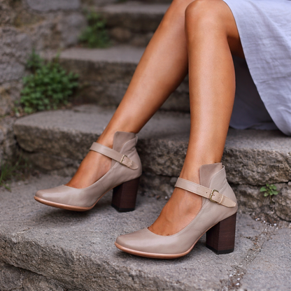 Escarpins Mary Jane pour femmes talon bloc bout carré bride cheville