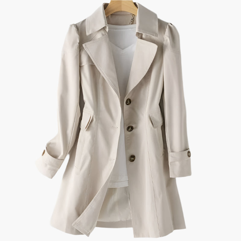 Trench-coat femme long | Boutonnage classique | Beige, Noir, Khaki, Rose