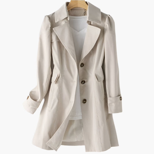 Trench-coat femme long | Boutonnage classique | Beige, Noir, Khaki, Rose