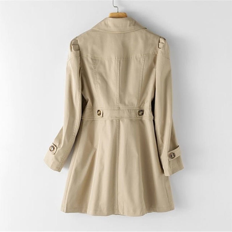 Trench-coat femme long | Boutonnage classique | Beige, Noir, Khaki, Rose