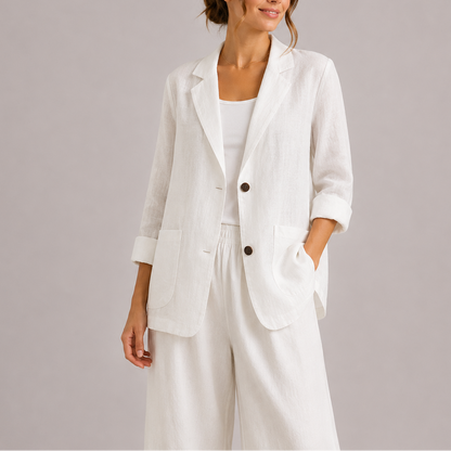 Blazer Femme Lin | Léger et Élégant | Revers Classique