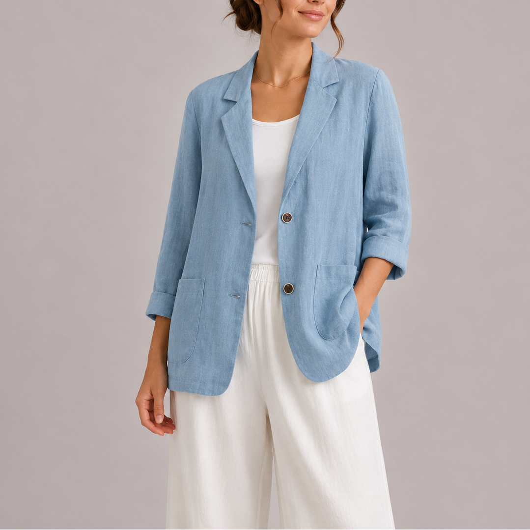 Blazer Femme Lin | Léger et Élégant | Revers Classique