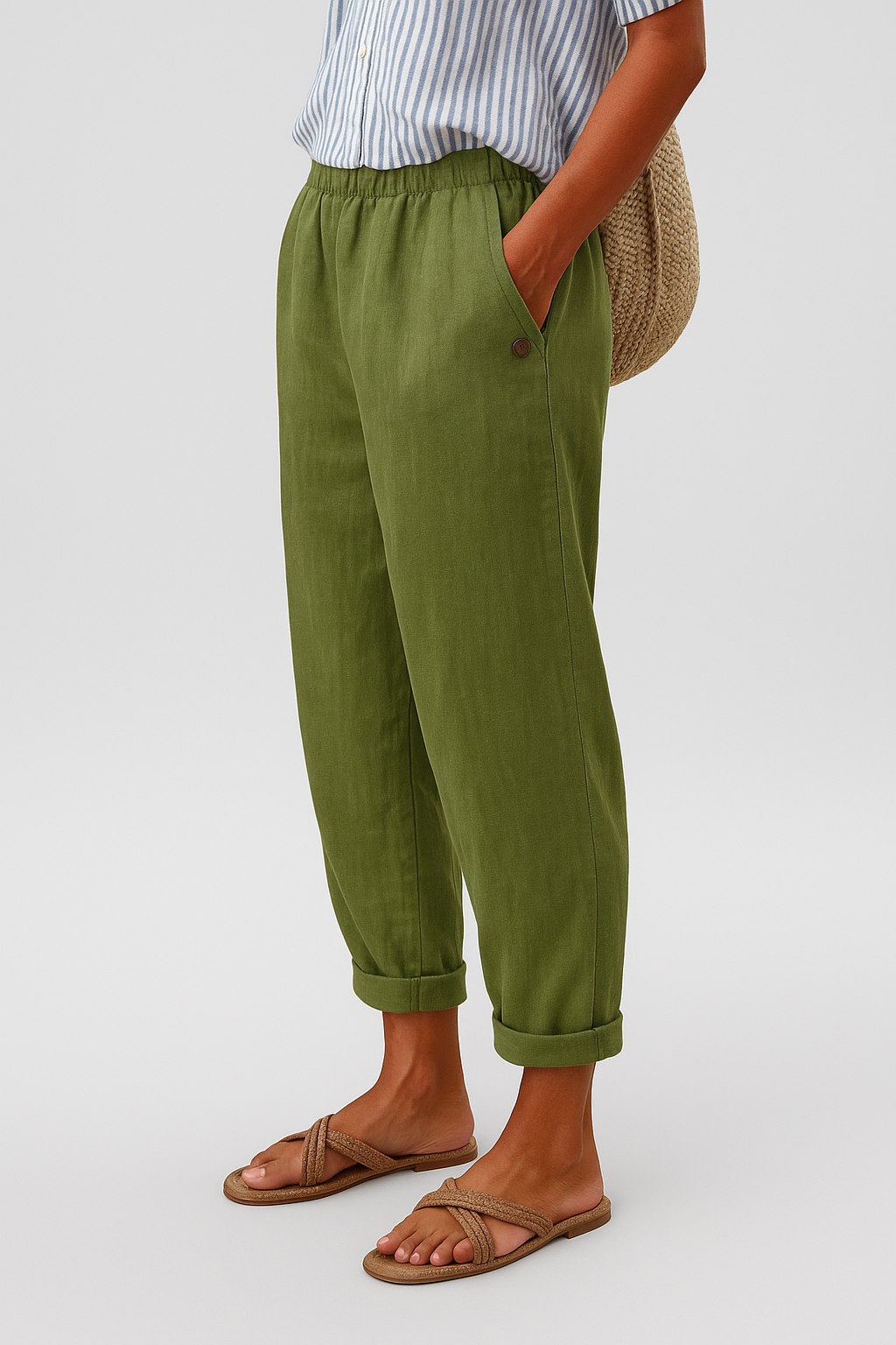 Pantalon Femme Décontracté | Coupe Ample, Poches | Été