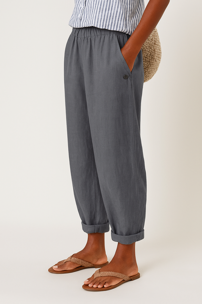 Pantalon Femme Décontracté | Coupe Ample, Poches | Été
